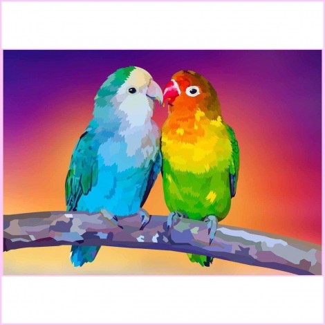Cuddling Colorful Birds