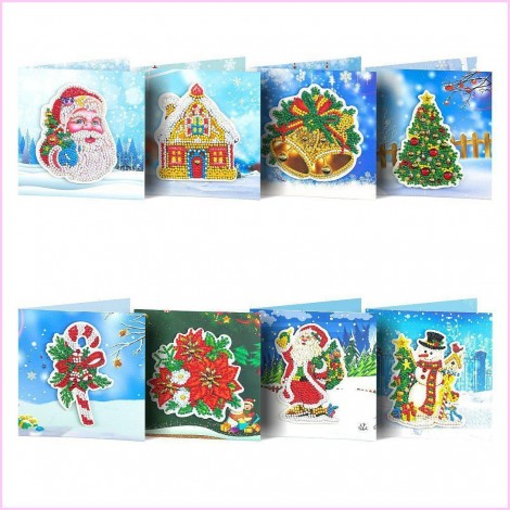 Pop-out Diamond Art Christmas Cards - Set 1 (PACK OF 8)