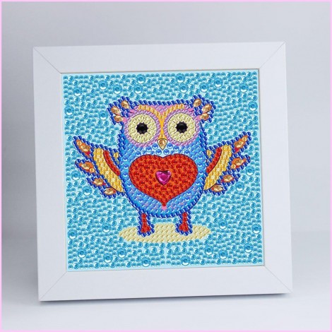 Kids "Pebbles" Diamond Painting - Heart Owl