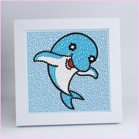 Kids "Pebbles" Diamond Painting - Blue Dolphin